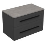 ETERNITY 80 DONJI KUPAONSKI ORMARIĆ GRAFIT SUPERMAT CRNA RUČKICA S PLOČOM CANDELA MRAMOR