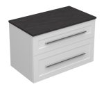 ETERNITY 80 DONJI KUPAONSKI ORMARIĆ BIJELI MAT SREBRNA RUČKICA S PLOČOM SCIVARO ŠKRILJEVAC