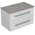 ETERNITY 80 DONJI KUPAONSKI ORMARIĆ BIJELI MAT SREBRNA RUČKICA S PLOČOM CANDELA MRAMOR