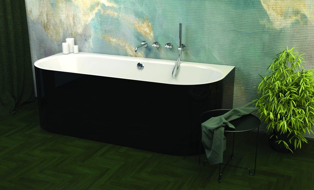 NEAT WALL BLACK GLOSS SAMOSTOJEĆA KADA 180x75x60 cm - Slika 4