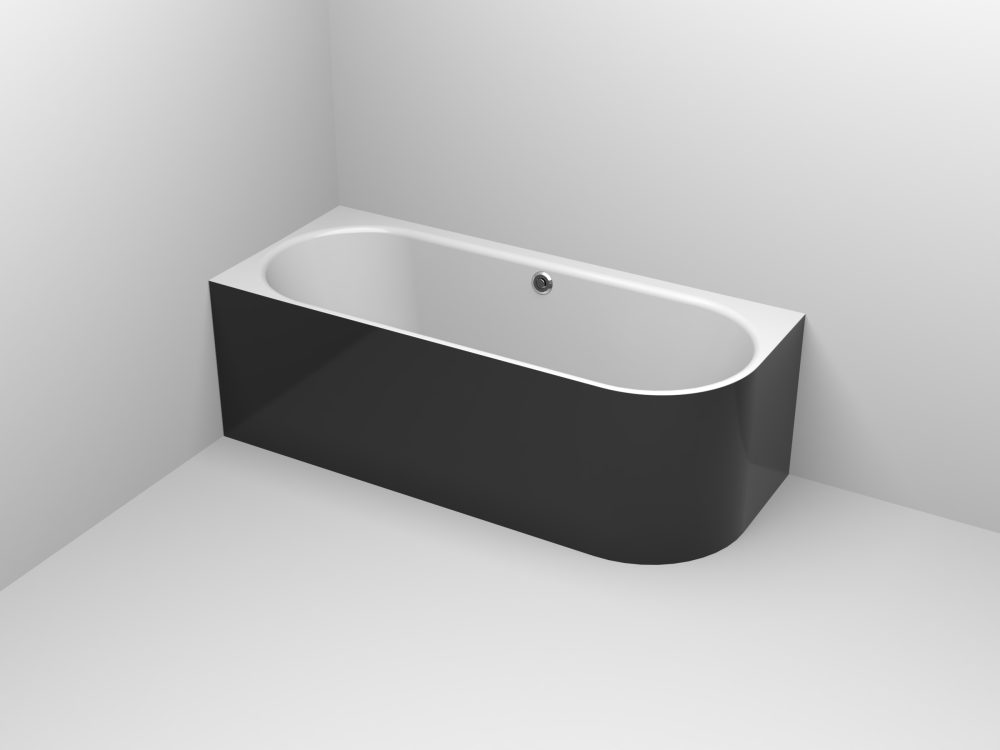 NEAT LEFT BLACK MAT SAMOSTOJEĆA KADA 170x75x60 cm - Slika 3