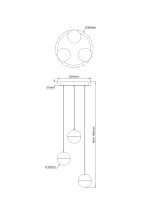 LED VISEĆA SVJETILJKA LUMINIS 3 D340 19W 760lm 3000K IP20 BRUSHED GOLD - Slika 3