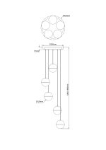 LED VISEĆA SVJETILJKA LUMINIS 5 D340 30W 1200lm 3000K IP20 BLACK CHROME - Slika 3