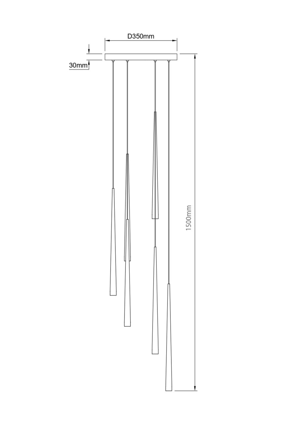 LED VISEĆA SVJETILJKA OPALUX6 D350 10W 450 lm 3000K IP20 SANDY BLACK - Slika 3