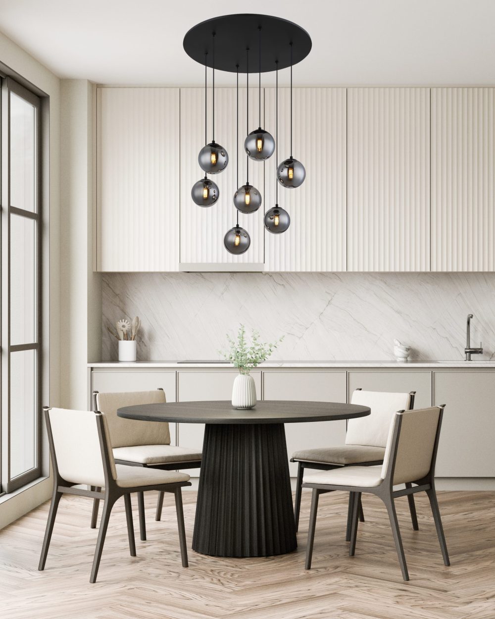 VISEĆA SVJETILJKA VERIS 7x3,5W G9 D550 IP20 SMOKY GREY GLASS - Slika 2