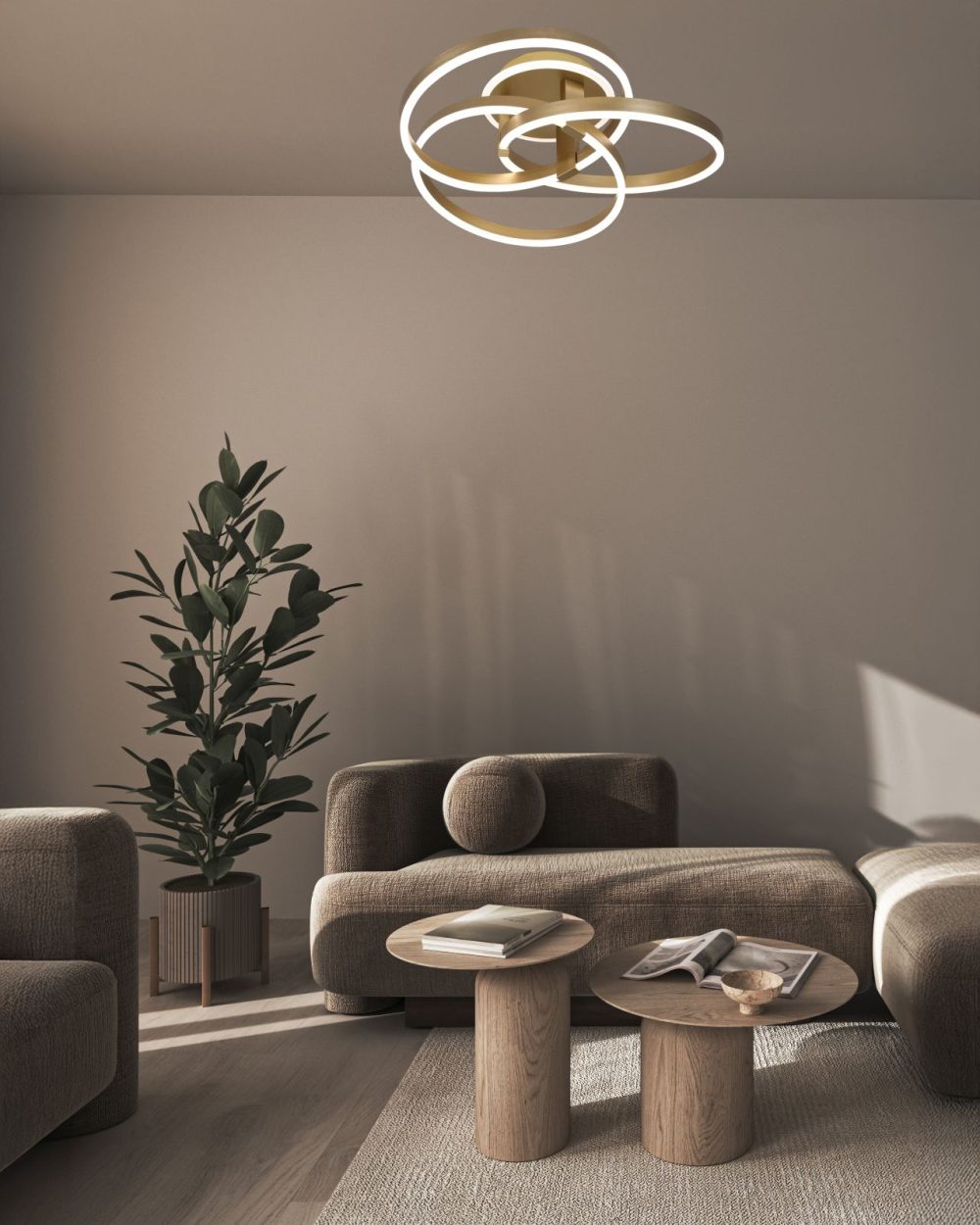 LED STROPNA SVJETILJKA ASTARA D575 56W 3360LM 3000/4000/6000K IP20 BRUSHED GOLD - Slika 2