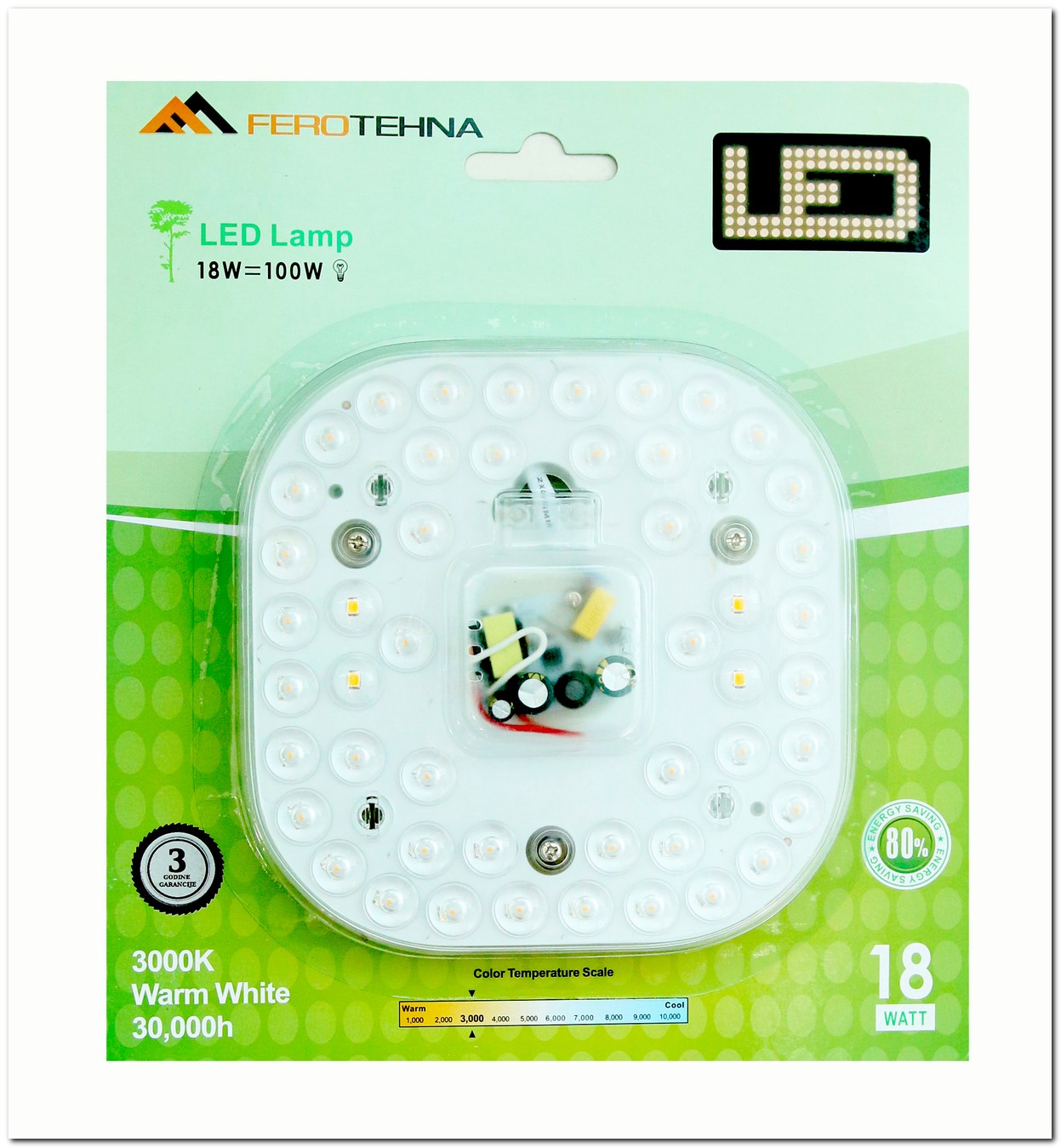 00001412-1.jpg LED MODUL 18W 1850lm 3000K 170-265V 148*148mm BLISTER - Slika 1