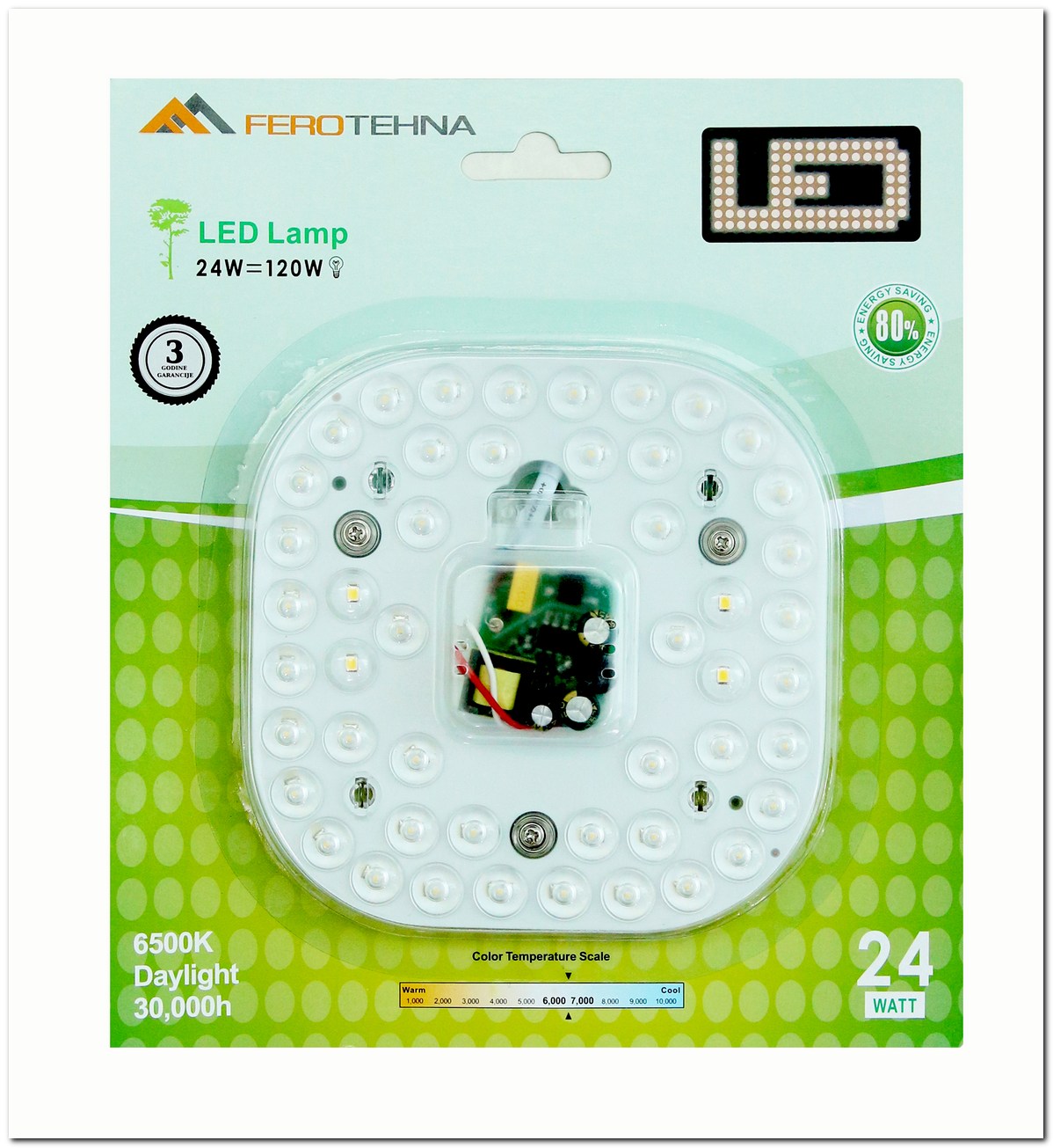 00001461-1.jpg LED MODUL 24W 2500lm 6500K 170-265V 148*148mm BLISTER - Slika 1