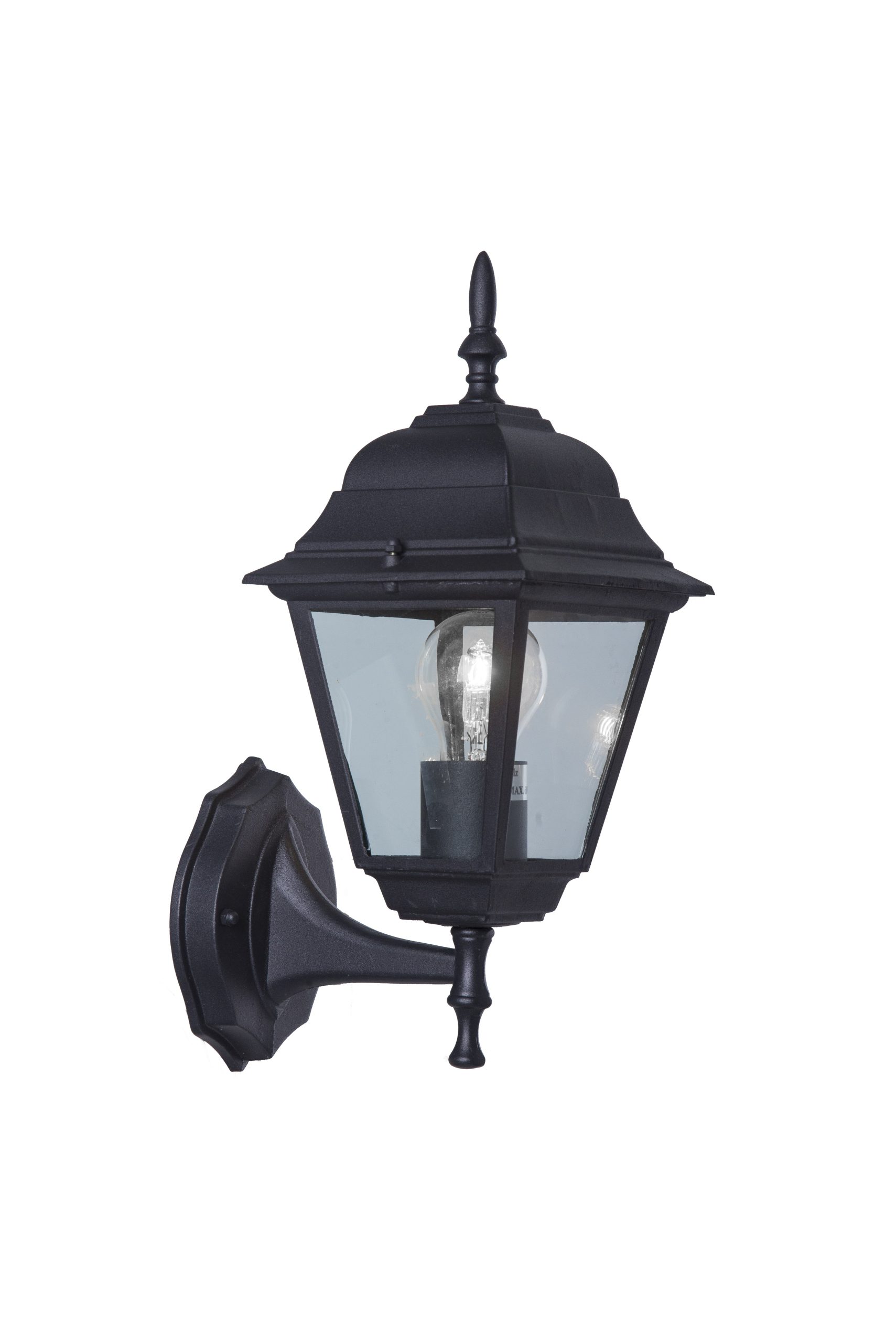 04026-1-2.jpg WALL LANTERN S5 BLACK UP 4 GLASS 60W - Image 1