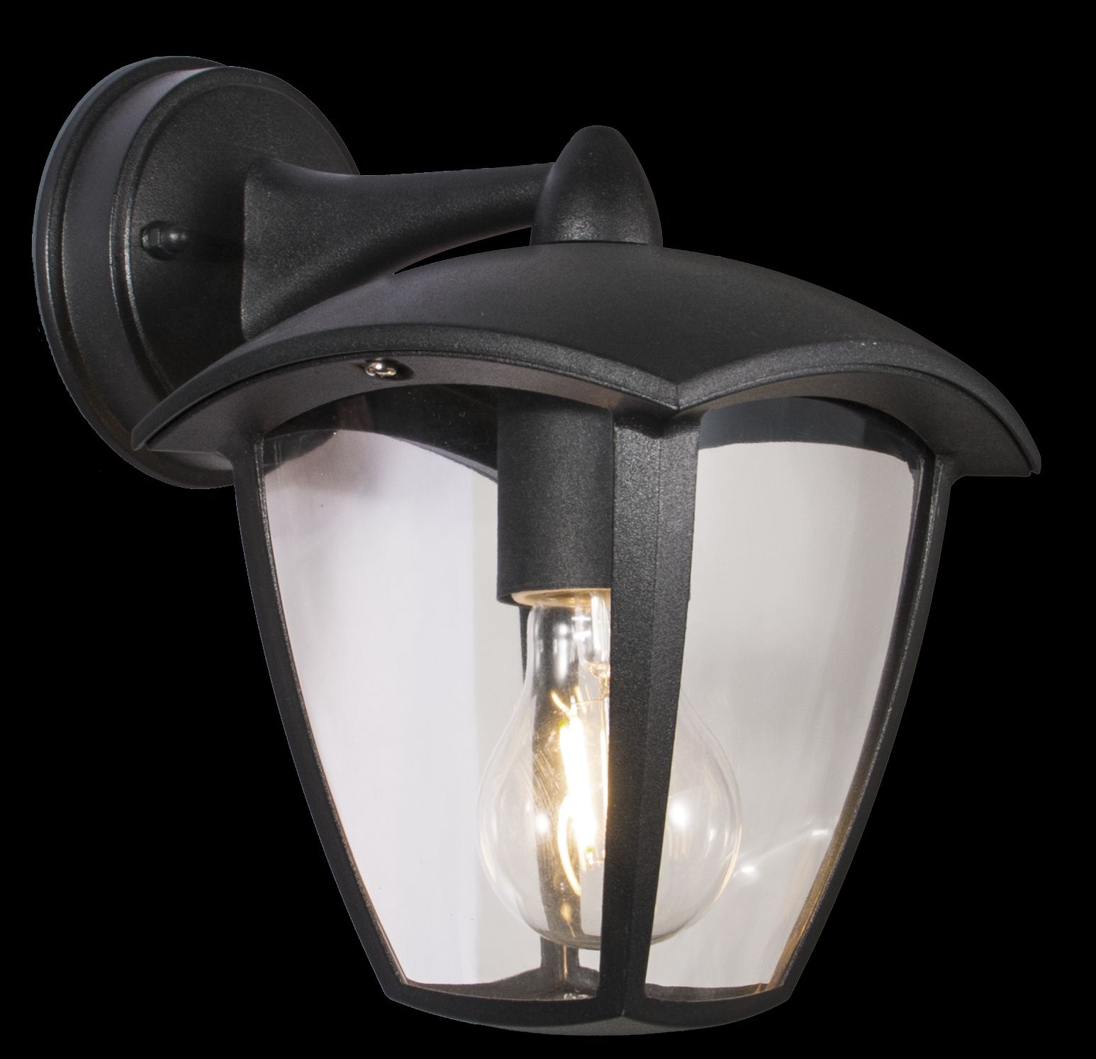 10432-1-1.jpg ZIDNA SVJETILJKA LANTERNA BLACK DOWN 4 GLASS 60W - Slika 1