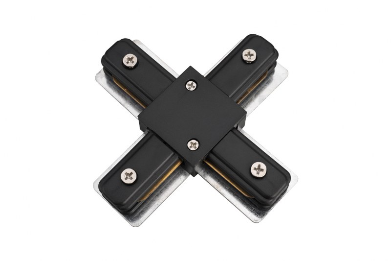 10580-1.jpg KONEKTOR ZA SPAJANJE TRAČNIH VODILICA 4 NAČINA CRNI - Slika 1