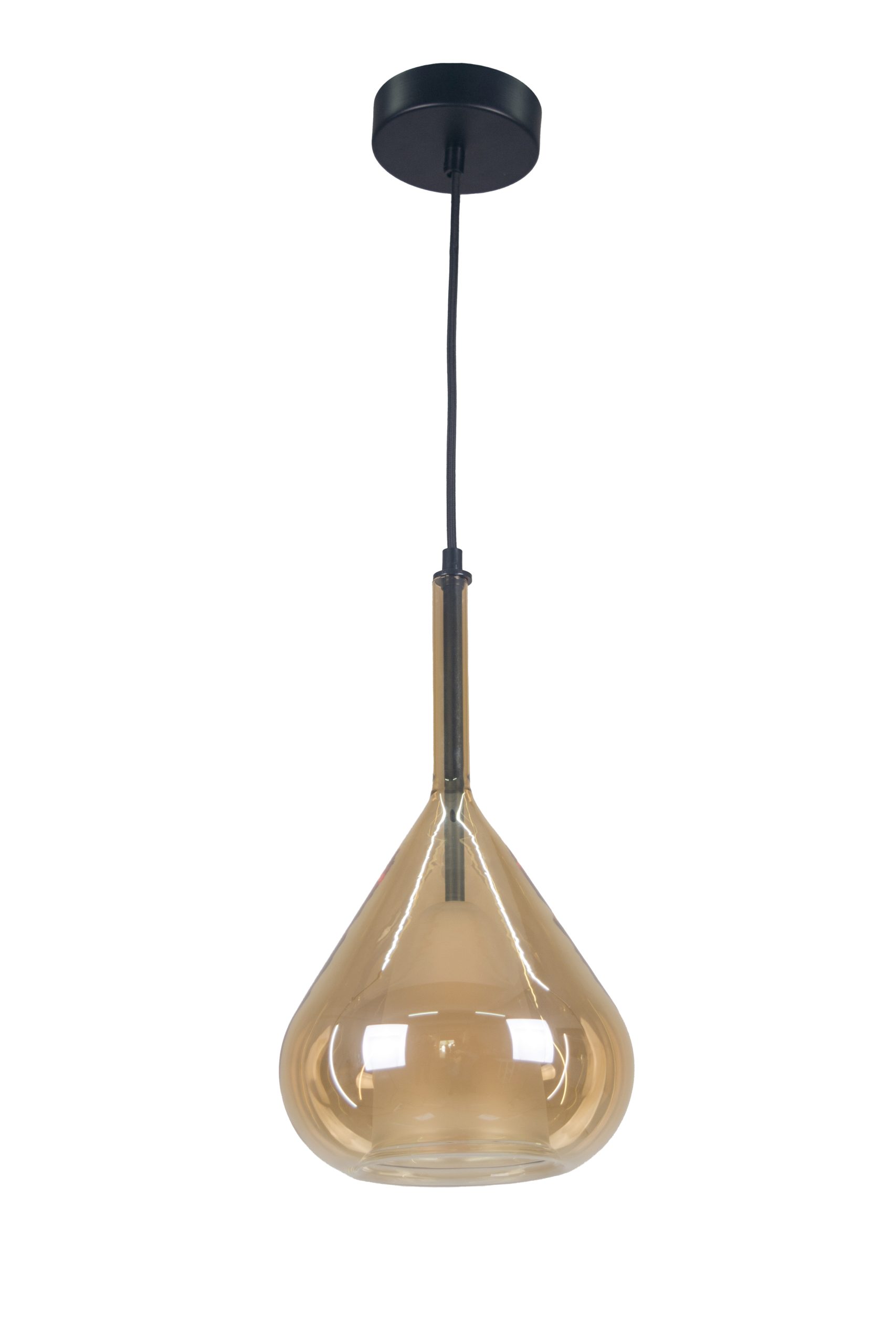 10706-1-1.jpg VISEĆA SVJETILJKA STAKLENA ZARIA 1xE27 AMBER - Slika 1