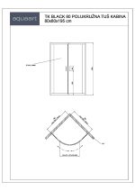TK BLACK 80 POLUKRUŽNA TUŠ KABINA 80x80x195 cm - Slika 2
