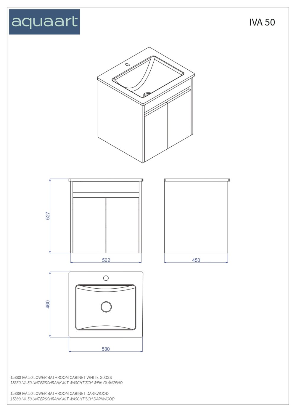 IVA 50 DONJI KUPAONSKI ORMARIĆ BIJELI SJAJ - Slika 2