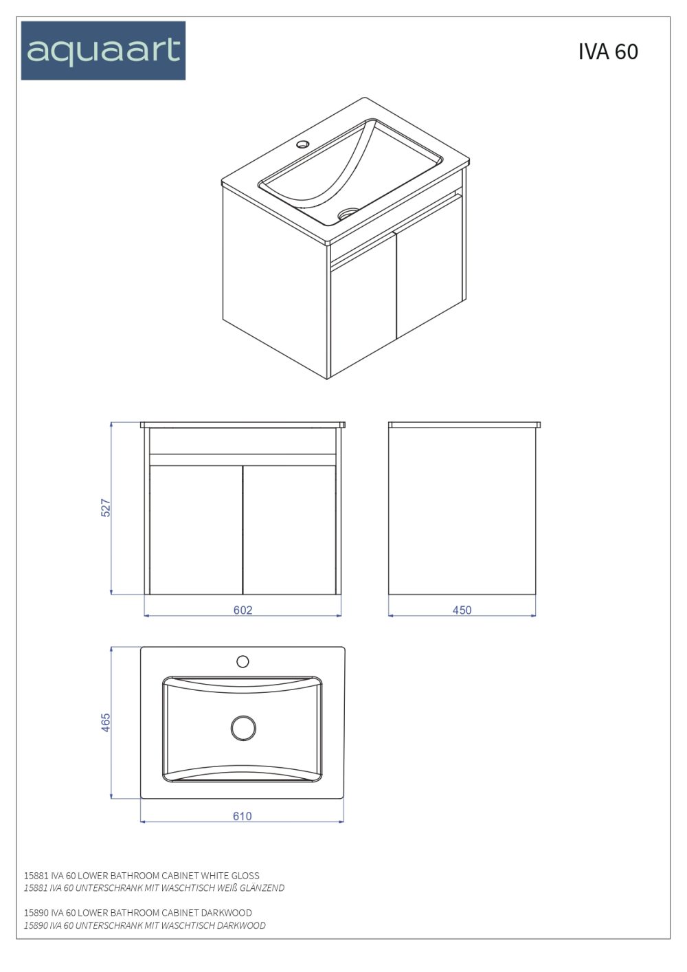 IVA 60 DONJI KUPAONSKI ORMARIĆ DARKWOOD - Slika 4