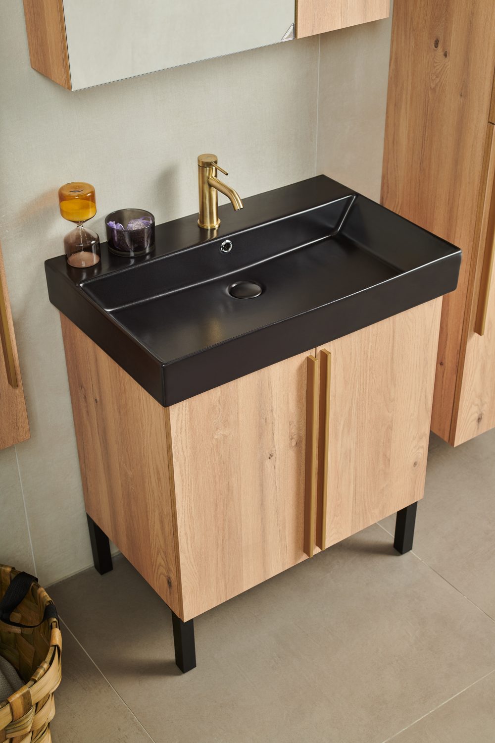 OLIVIA UGRADBENI KERAMIČKI UMIVAONIK CRNI MAT 600x455x100 mm - Slika 3