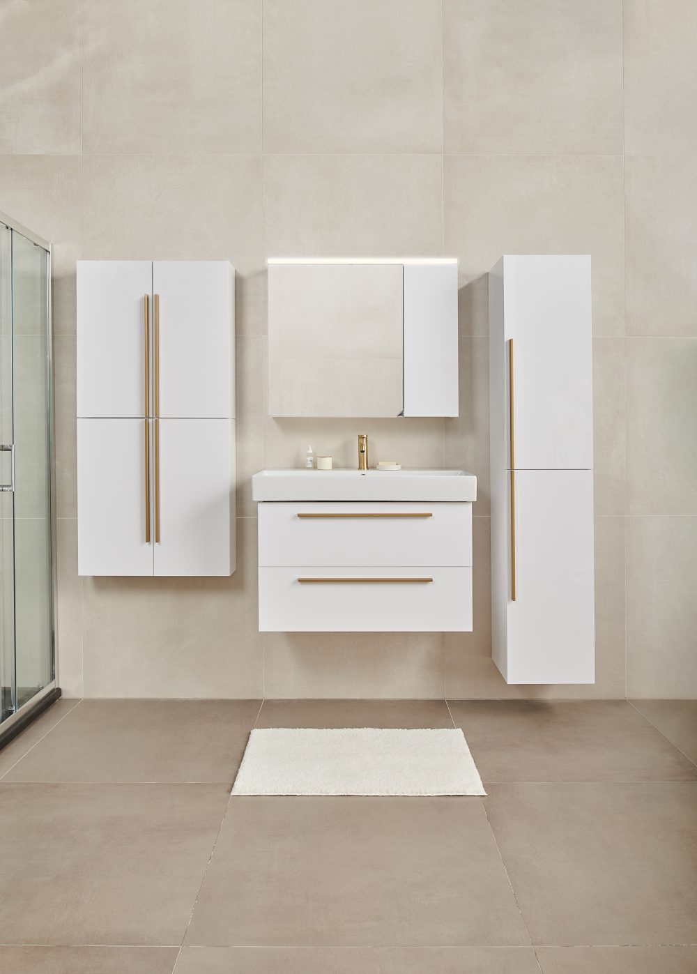 SHARP 60 GORNJI KUPAONSKI ORMARIĆ BIJELI SJAJ - Slika 3