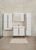 SHARP 85 GORNJI KUPAONSKI ORMARIĆ BIJELI SJAJ - Slika 3