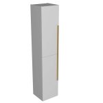 SHARP 170 BOČNI KUPAONSKI ORMARIĆ BIJELI SJAJ ZLATNA RUČKICA