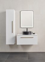 SMART 150 SIDE CABINET WHITE GLOSS GOLD HANDLE - Image 3