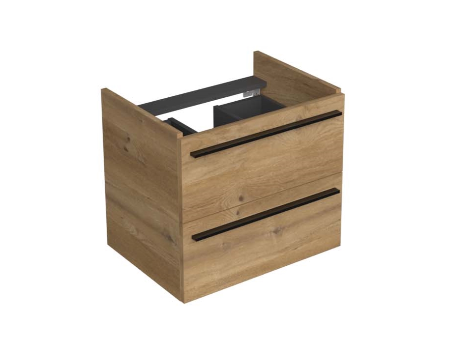 16522-1.jpg SHARP 60 DONJI KUPAONSKI ORMARIĆ HRAST NATURAL CRNA RUČKICA - Slika 1