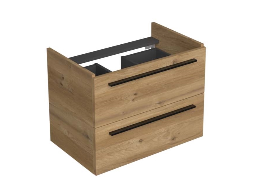 16527-1.jpg SHARP 70 DONJI KUPAONSKI ORMARIĆ HRAST NATURAL CRNA RUČKICA - Slika 1