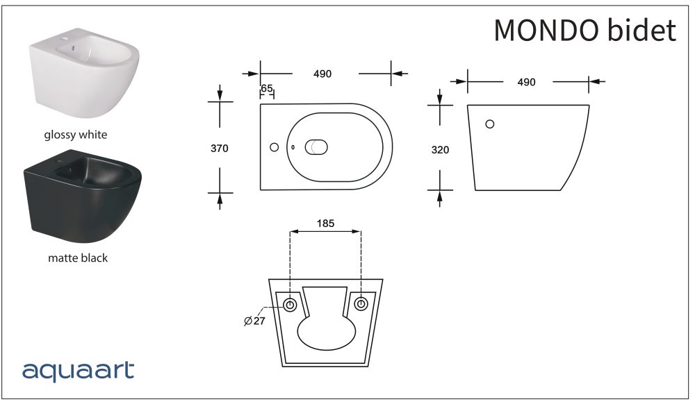 MONDO VISEĆI BIDE 490x370x320 mm - Slika 6