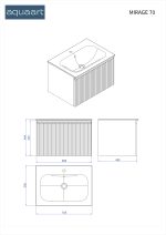 MIRAGE 70 DONJI KUPAONSKI ORMARIĆ KAŠMIR CRNA RUČKICA - Slika 6