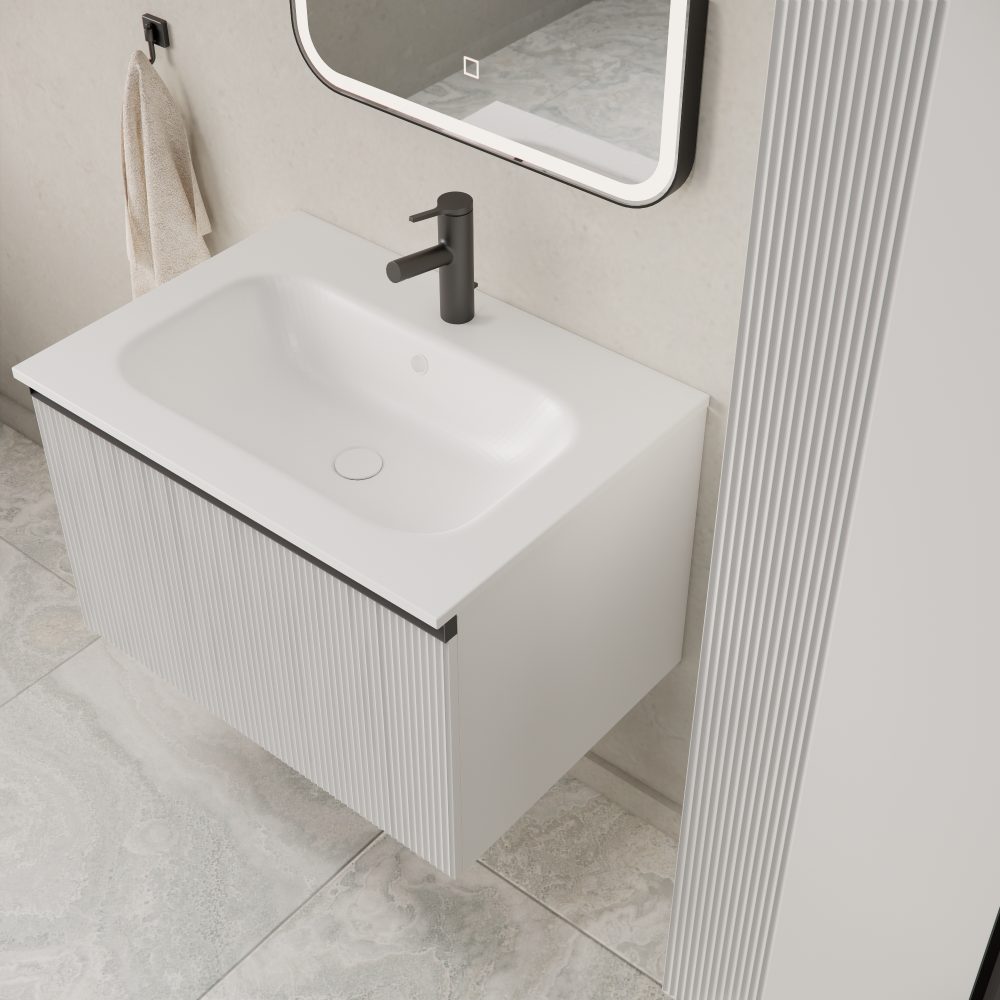 MIRAGE 80 DONJI KUPAONSKI ORMARIĆ BIJELI MAT CRNA RUČKICA - Slika 6