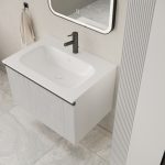 MIRAGE 80 DONJI KUPAONSKI ORMARIĆ BIJELI MAT CRNA RUČKICA - Slika 6