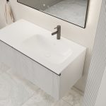 MIRAGE 100 DONJI KUPAONSKI ORMARIĆ BIJELI MAT CRNA RUČKICA - Slika 6