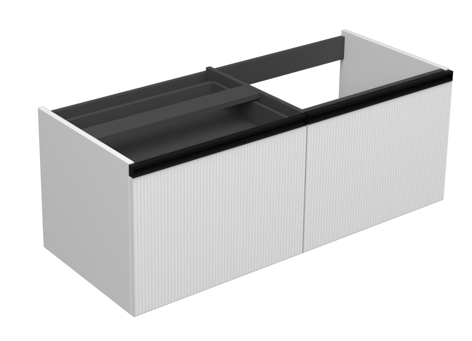 17111-1.jpg MIRAGE 120 DONJI KUPAONSKI ORMARIĆ DESNI BIJELI MAT CRNA RUČKICA - Slika 1