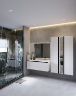 MIRAGE 120 DONJI KUPAONSKI ORMARIĆ DESNI BIJELI MAT CRNA RUČKICA - Slika 3