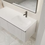 MIRAGE 120 DONJI KUPAONSKI ORMARIĆ DESNI BIJELI MAT CRNA RUČKICA - Slika 7