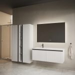 MIRAGE 120 DONJI KUPAONSKI ORMARIĆ LIJEVI BIJELI MAT CRNA RUČKICA - Slika 3