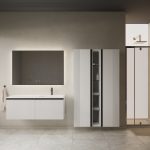 MIRAGE 170 BOČNI PREKLOPNI KUPAONSKI ORMARIĆ BIJELI MAT CRNA RUČKICA - Slika 2