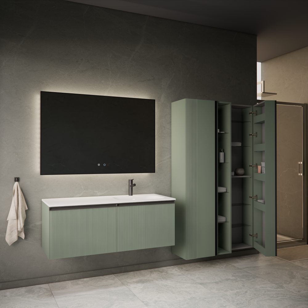 MIRAGE 120 DONJI KUPAONSKI ORMARIĆ DESNI ZELENA MAT CRNA RUČKICA - Slika 6