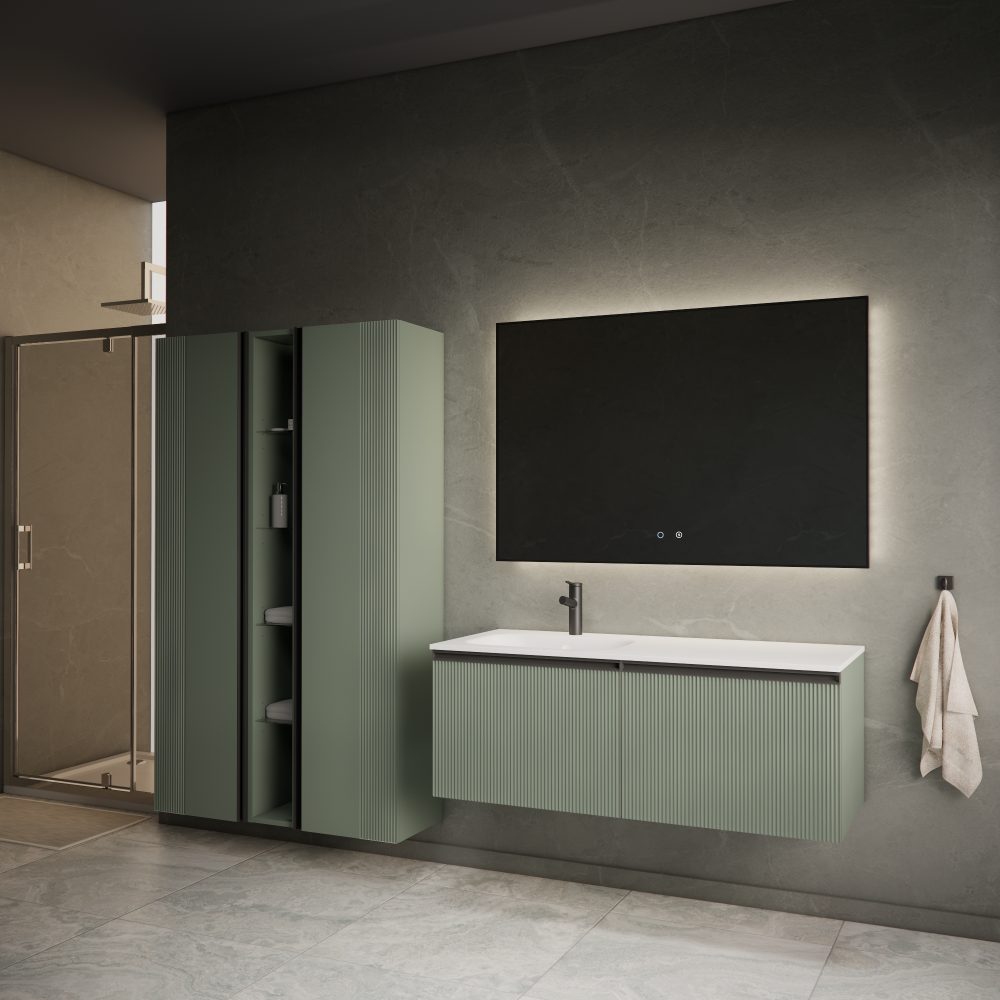 MIRAGE 120 DONJI KUPAONSKI ORMARIĆ LIJEVI ZELENA MAT CRNA RUČKICA - Slika 3