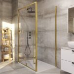 TK MALAGA 80100 BRUSHED GOLD PRAVOKUTNA TUŠ KABINA 80X100X195 cm