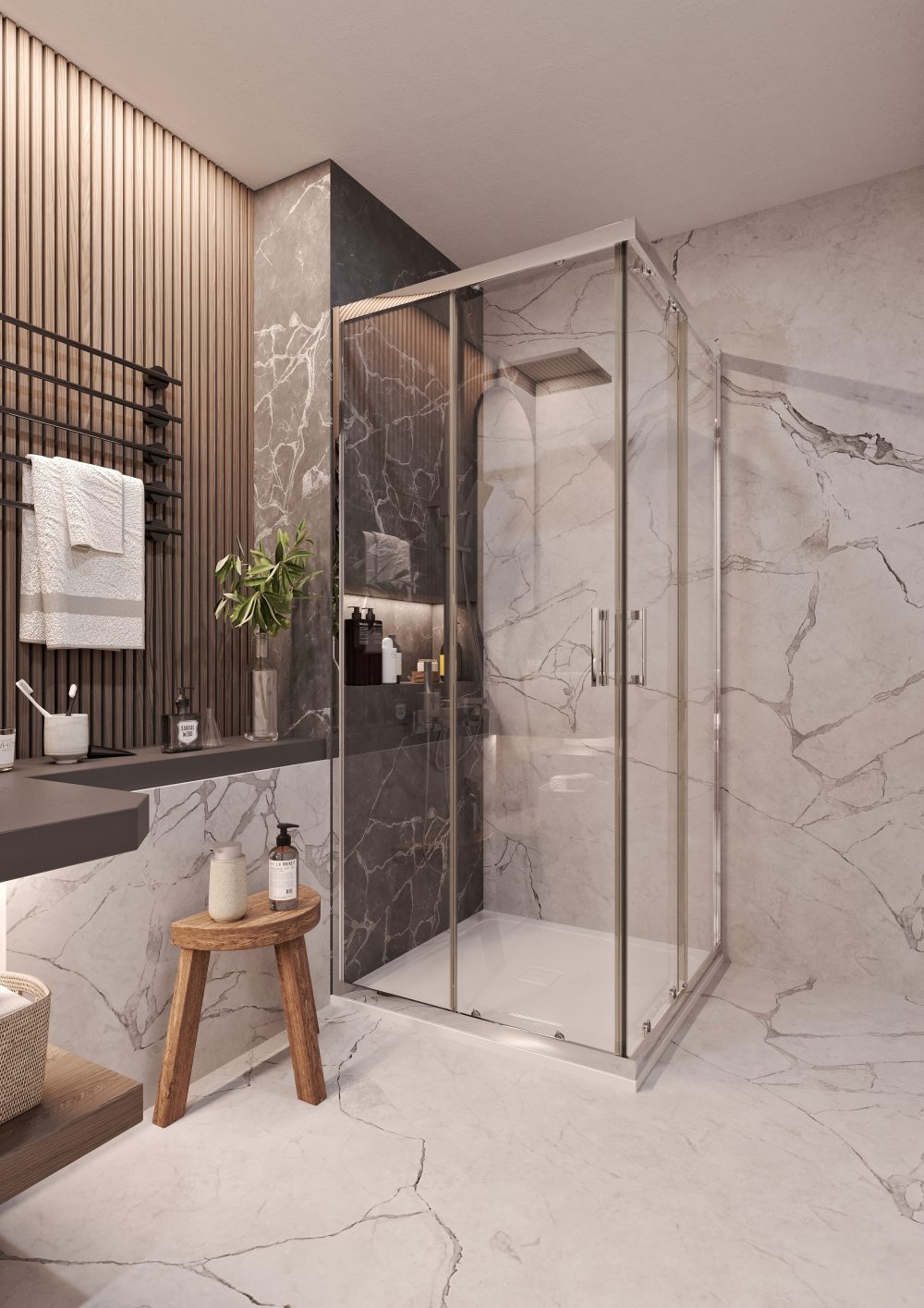 TK VIGO 7890 CHROME PRAVOKUTNA TUŠ KABINA 78-90X195 cm - Slika 2