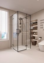 S PARLA SIDE 90 BLACK 90X195 cm STAKLENA STRANICA - Slika 2