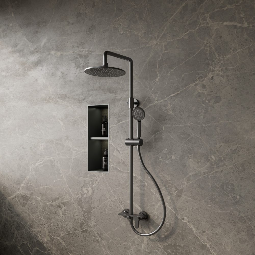 NEROLA TUŠ SET S MIJEŠALICOM GUN GRAY - Slika 2