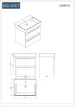 SHARP 60 DONJI KUPAONSKI ORMARIĆ HRAST NATURAL SREBRNA RUČKICA - Slika 2