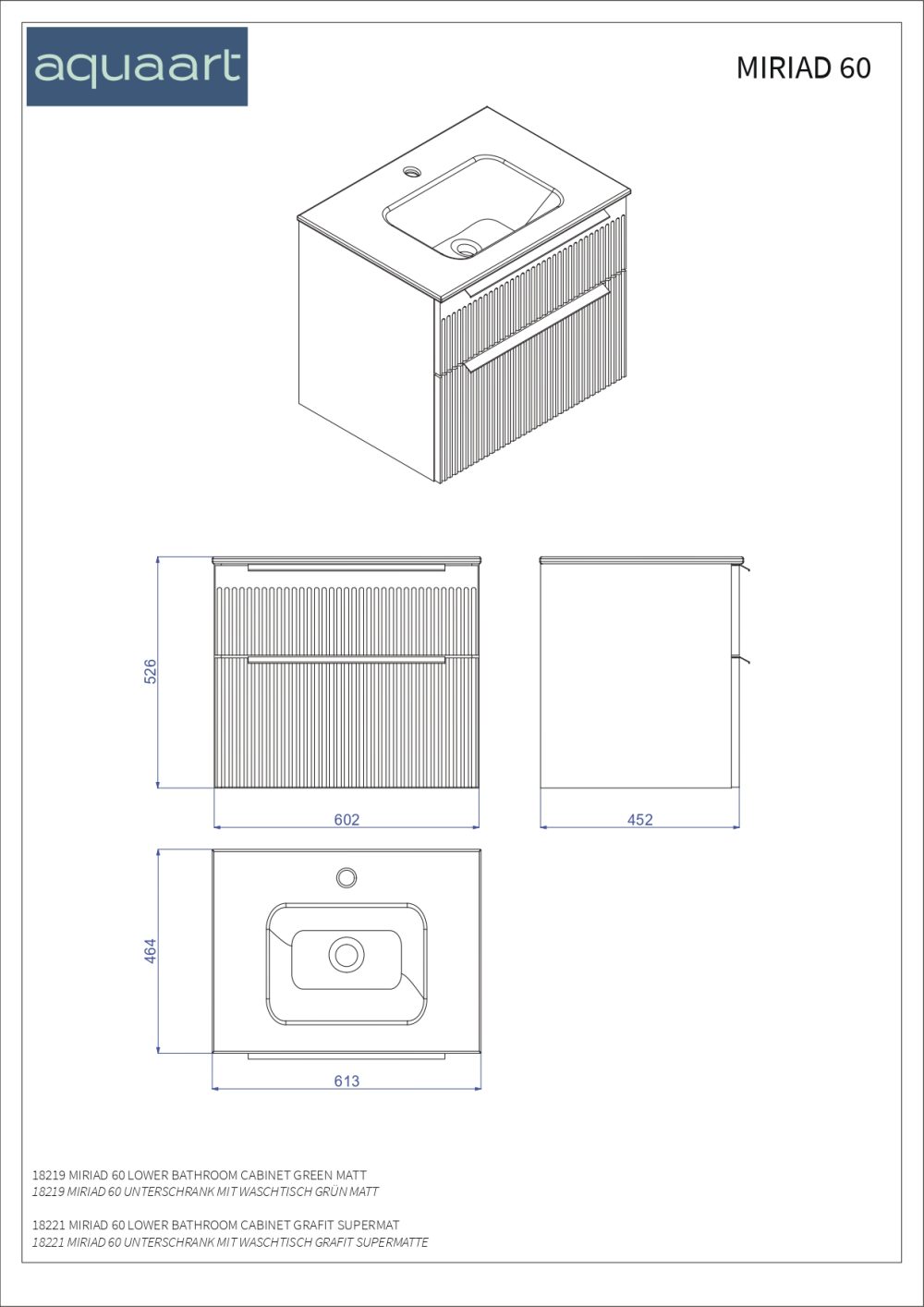 MIRIAD 60 DONJI KUPAONSKI ORMARIĆ GRAFIT SUPERMAT - Slika 4