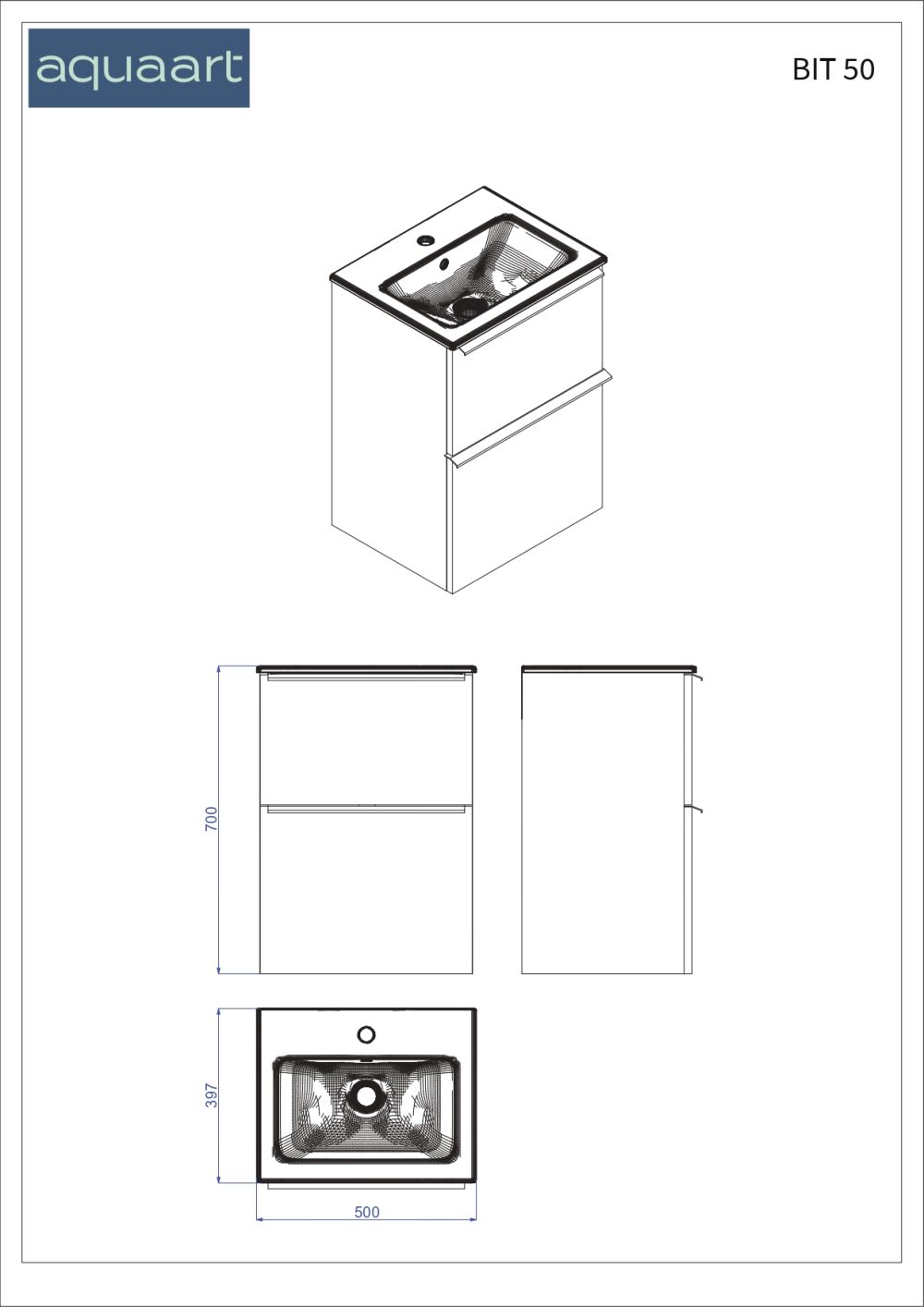 BIT 50 DONJI KUPAONSKI ORMARIĆ BIJELI SJAJ - Slika 6