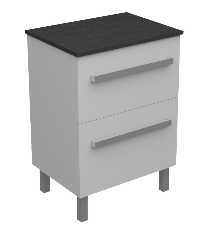 18300-1-2.jpg SARA 60 DONJI KUPAONSKI ORMARIĆ BIJELI SJAJ S PLOČOM SCIVARO ŠKRILJEVAC - Slika 1