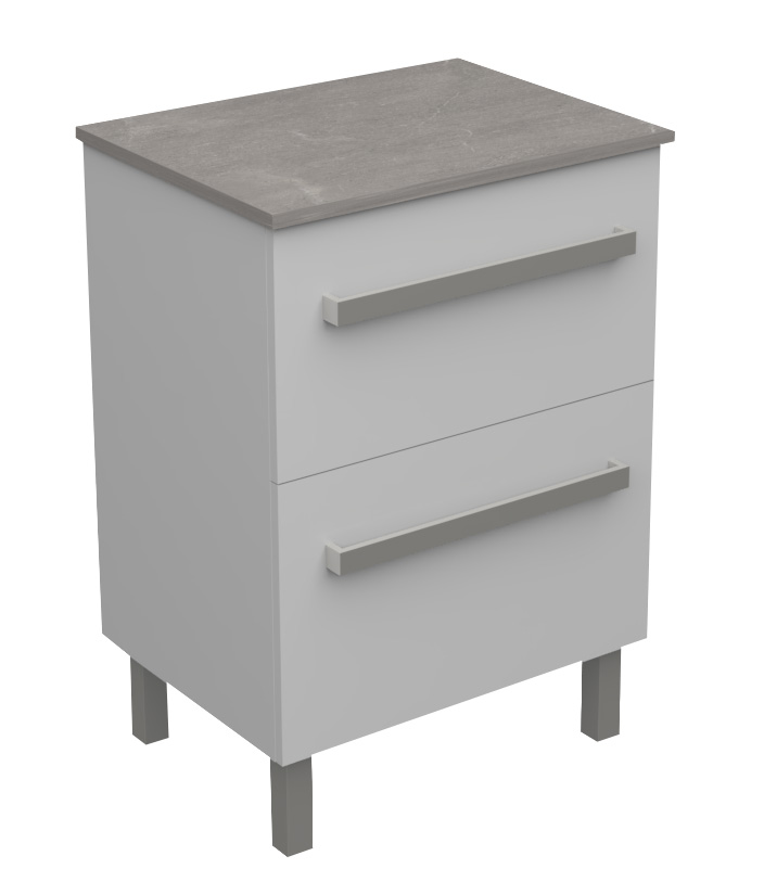 18301-1-2.jpg SARA 60 DONJI KUPAONSKI ORMARIĆ BIJELI SJAJ S PLOČOM CANDELA MRAMOR - Slika 1