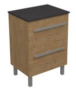 SARA 60 LOWER BATHROOM CABINET OAK NATURAL WITH SCIVARO SLATE PLATE
