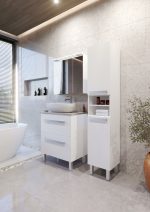 SARA 70 DONJI KUPAONSKI ORMARIĆ BIJELI SJAJ S PLOČOM CANDELA MRAMOR - Slika 3