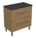 SARA 80 LOWER BATHROOM CABINET OAK NATURAL WITH SCIVARO SLATE PLATE